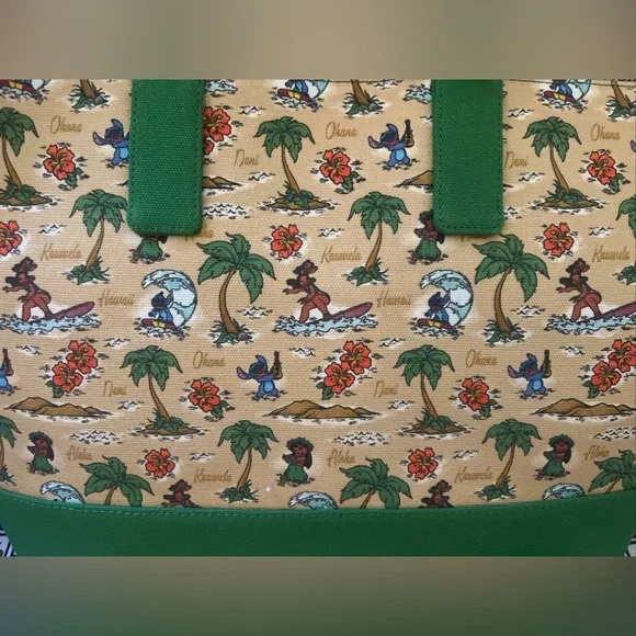 Loungefly Disney Lilo & Stitch Beach Scenes Allover Print Canvas Tote Bag NWT - Picture 6 of 9